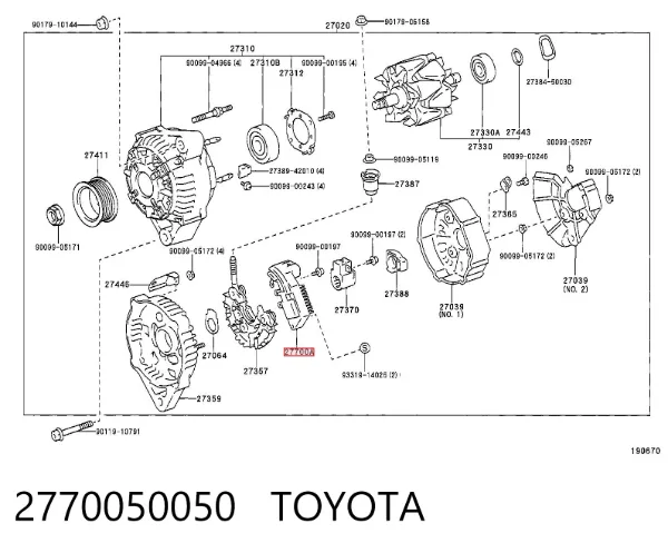 Relê-regulador do gerador (relê de carregamento) 2770050050 Toyota