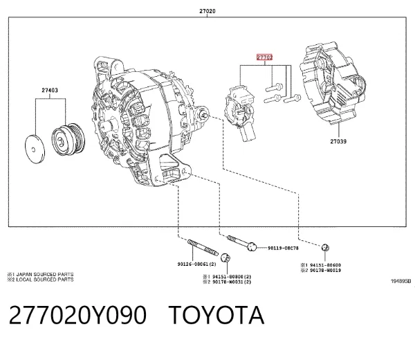 Relê-regulador do gerador (relê de carregamento) 277020Y090 Toyota