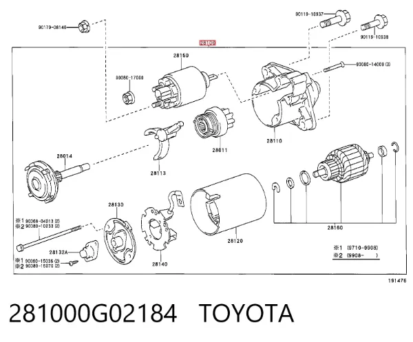 Motor de arranco 281000G02184 Toyota