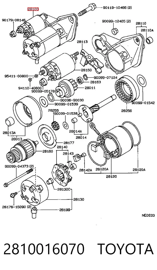 Motor de arranco 2810016070 Toyota