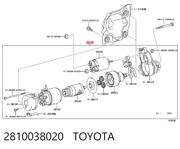 Motor de arranco 2810038020 Toyota