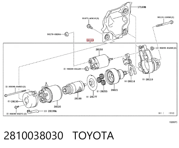 Motor de arranco 2810038030 Toyota