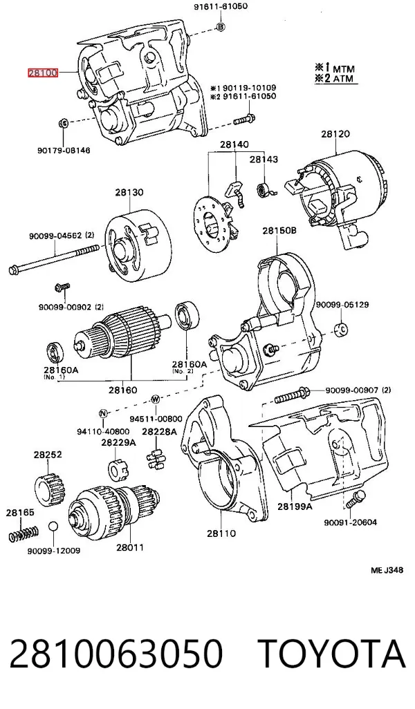 Motor de arranco 2810063050 Toyota