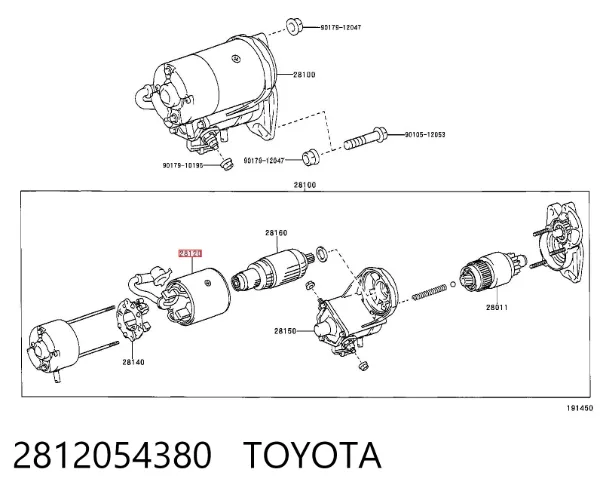 Enrolamento do motor de arranco, estator 2812054380 Toyota