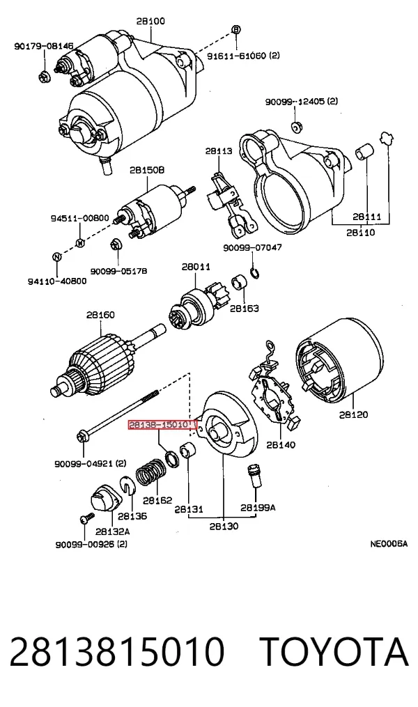 Kit de reparação do motor de arranco Toyota Tercel L3