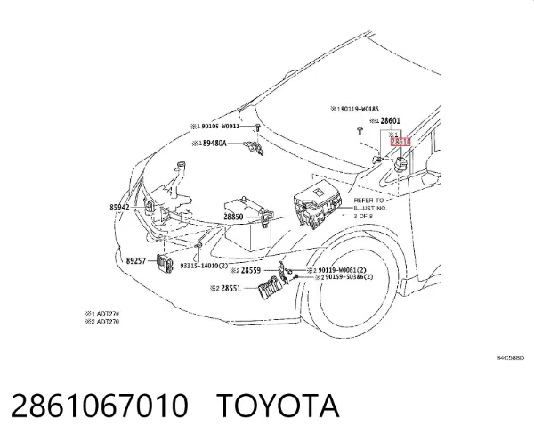 Relê das velas de incandescência 2861067010 Toyota