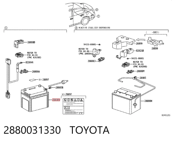 Bateria recarregável (PILHA) 2880031330 Toyota