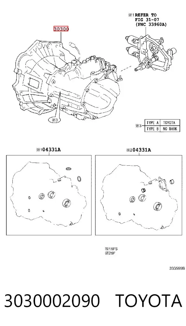 Caixa de Mudança montada (caixa mecânica de velocidades) 3030002090 Toyota