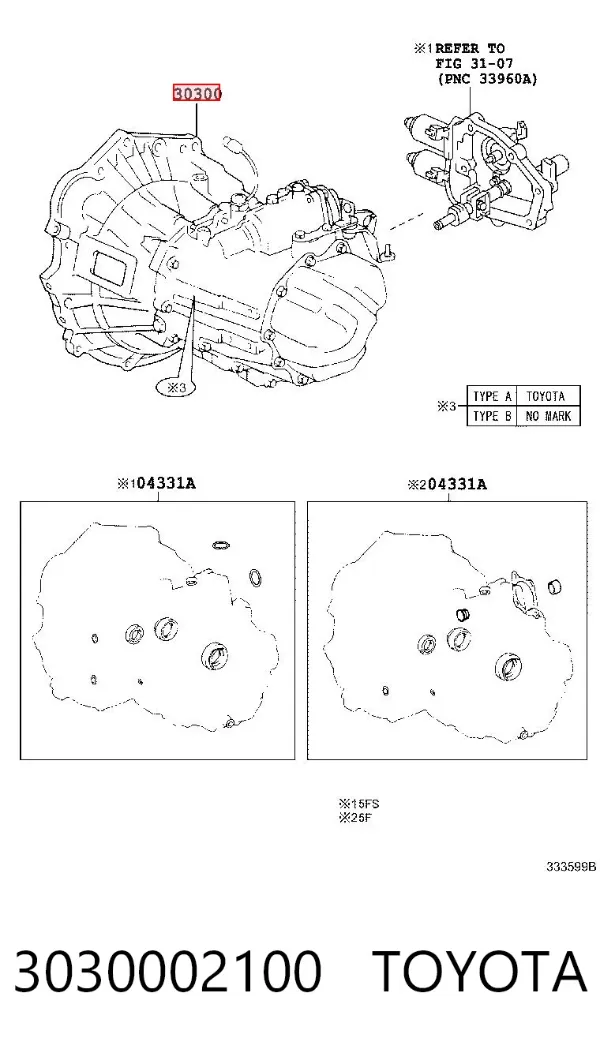 Caixa de Mudança montada (caixa mecânica de velocidades) 3030002100 Toyota