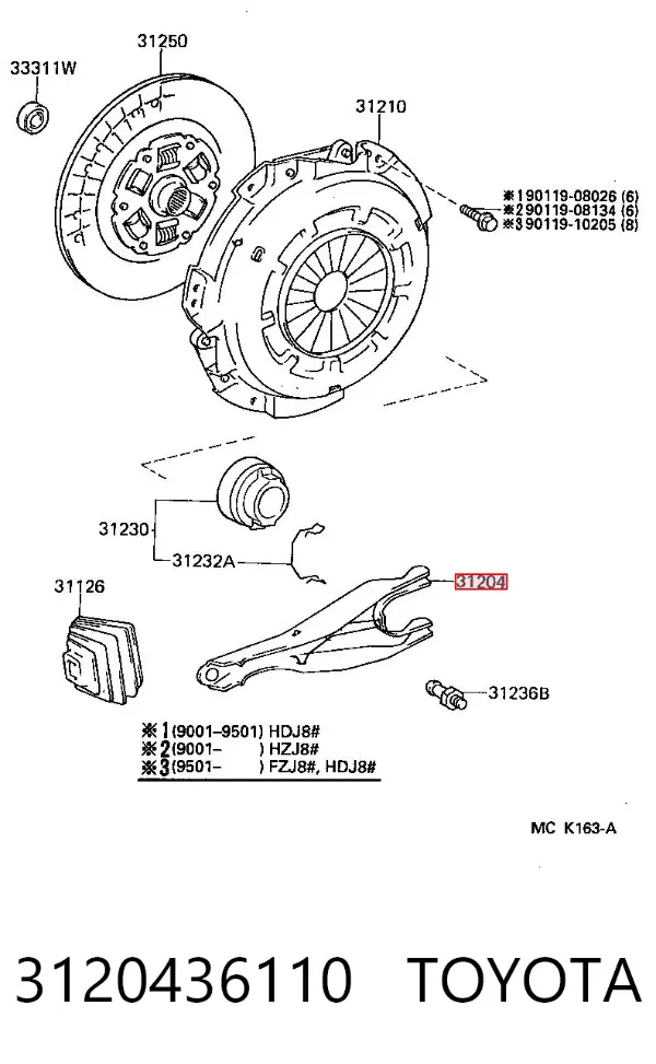 Forquilha de embraiagem Toyota Land Cruiser 80
