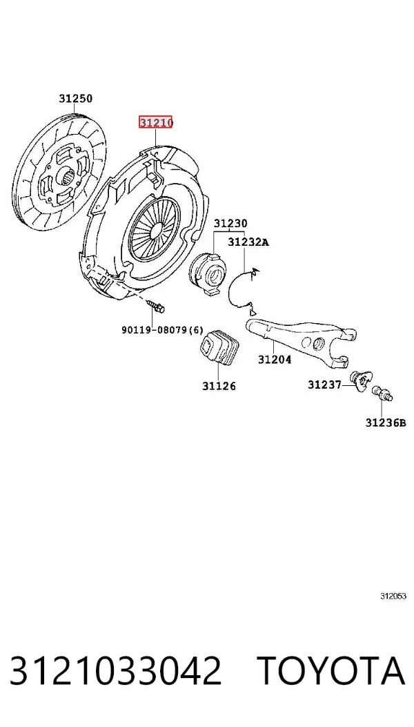 Cesta de embraiagem 3121033042 Toyota