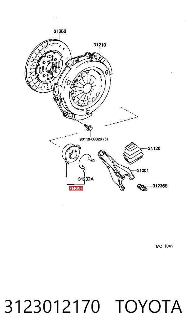 Rolamento de liberação de embraiagem 3123012170 Toyota