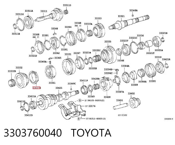 Anel de sincronizador 3303760040 Toyota