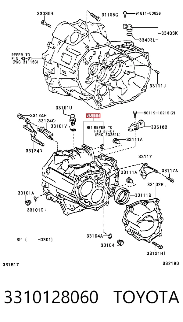 Corpo da Caixa Automática de Mudança/Caixa de Mudança 3310128060 Toyota