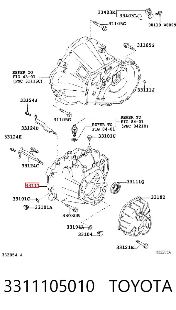 Corpo da Caixa Automática de Mudança/Caixa de Mudança 3311105010 Toyota
