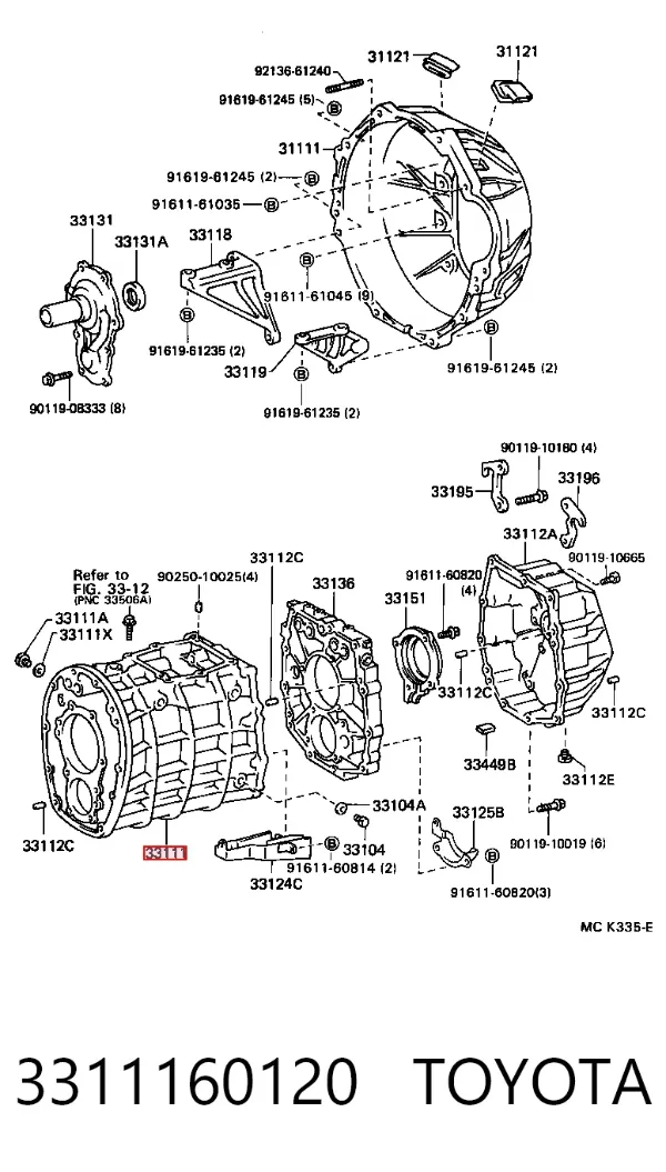 Corpo da Caixa Automática de Mudança/Caixa de Mudança 3311160120 Toyota