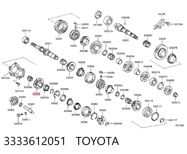 Roda dentada motriz de 5ª velocidade 3333612051 Toyota