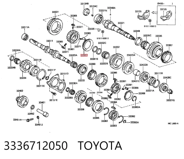 Anel de sincronizador 3336712050 Toyota