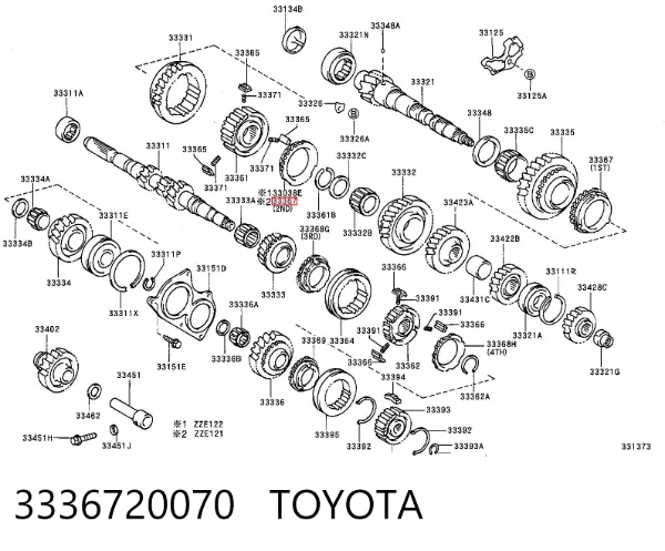 Anel de sincronizador 3336720070 Toyota