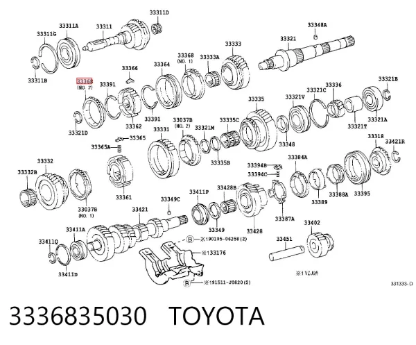 Anel de sincronizador 3336835030 Toyota
