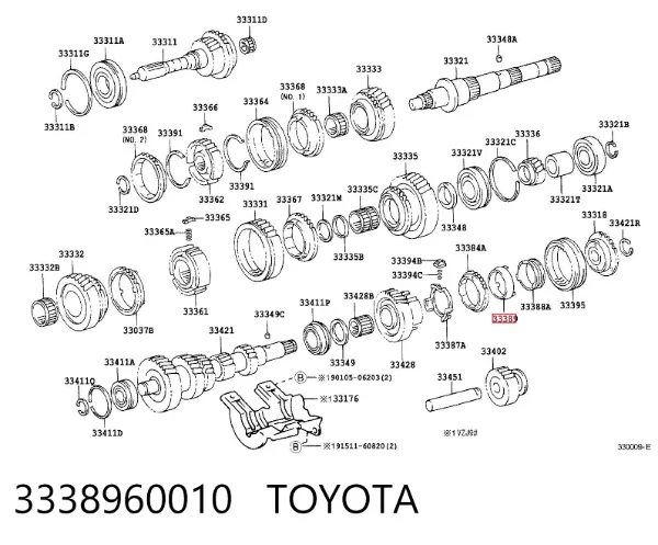 Anel de sincronizador 3338960010 Toyota