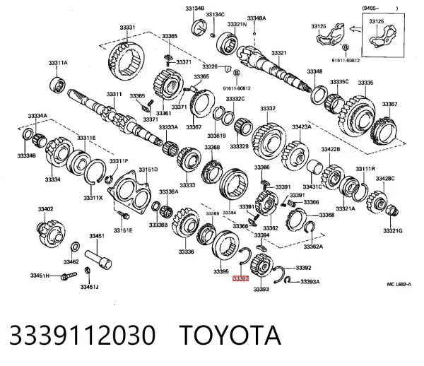 Mola do anel de sincronizador 3339112030 Toyota