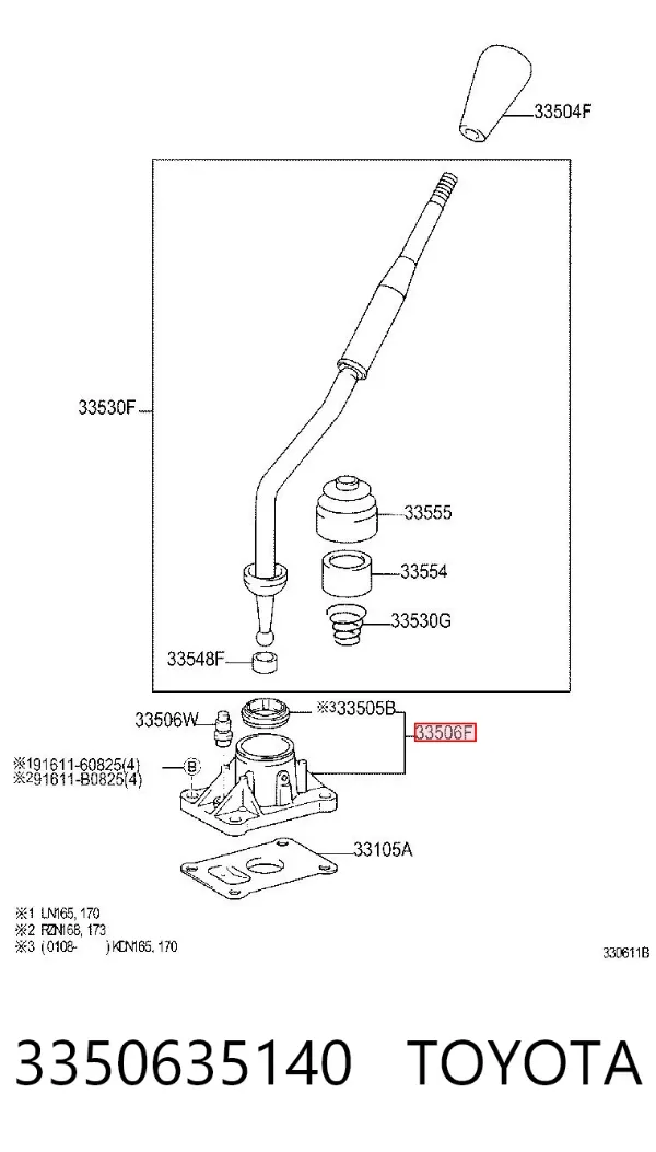 Mecanismo de mudança (ligação) Toyota Hilux N