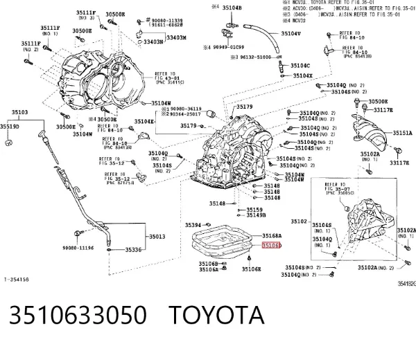 Cárter da Caixa Automática de Mudança 3510633050 Toyota