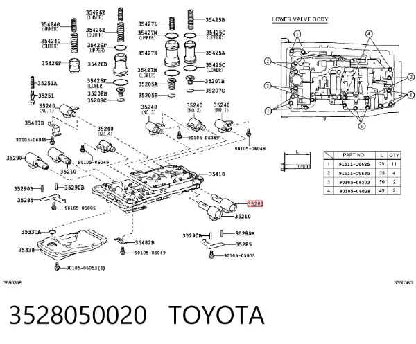 Solenoide da Caixa Automática de Mudança 3528050020 Toyota
