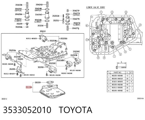 Filtro da Caixa Automática de Mudança 3533052010 Toyota