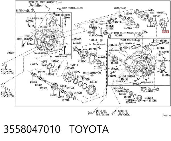 Atuador (acionador) de seleção de velocidades 3558047010 Toyota