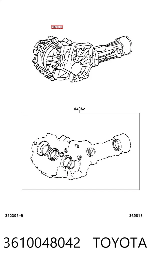 Caixa de transferência 3610048042 Toyota