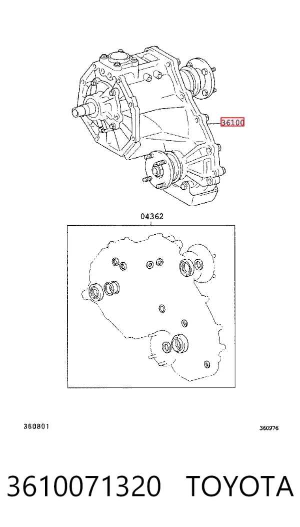 Caixa de transferência 3610071320 Toyota