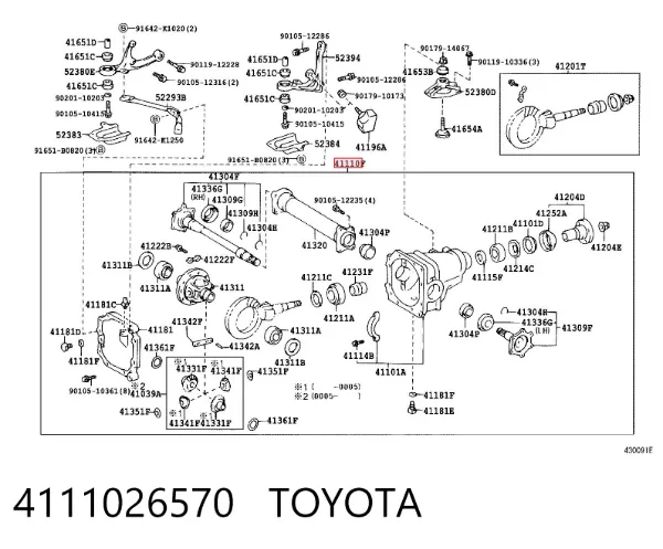 Eixo dianteira montado 4111026570 Toyota
