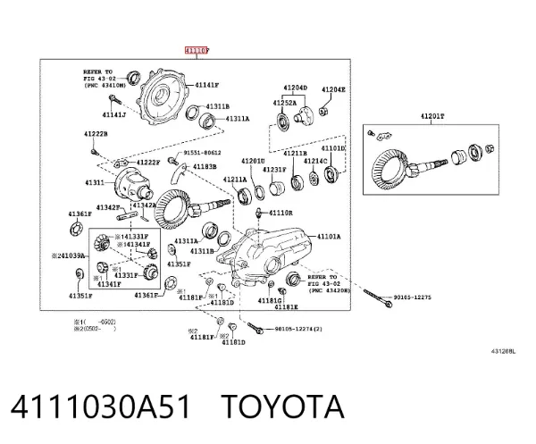 Diferencial dianteiro 4111030A51 Toyota
