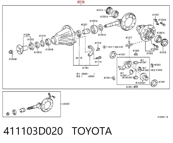 Redutor do eixo traseiro Toyota Land Cruiser 90