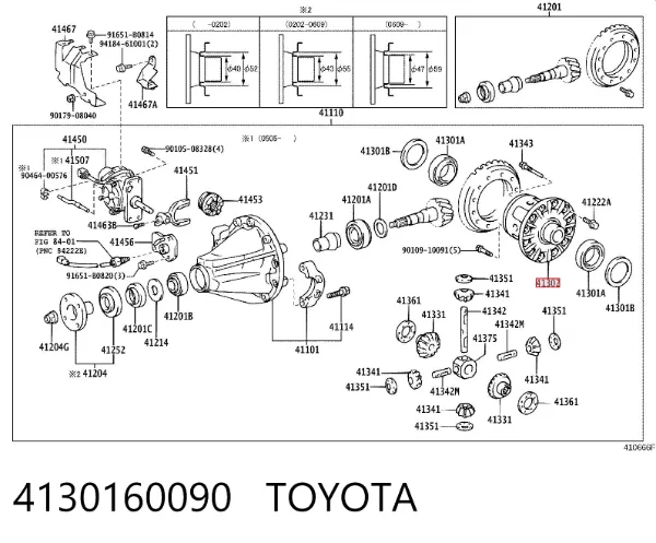 Diferencial traseiro 4130160090 Toyota