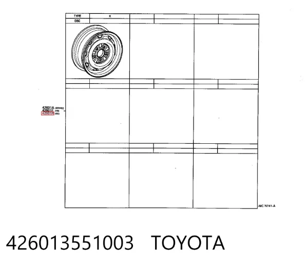 Discos de roda de aleação ligeira (de aleação ligeira, de titânio) Toyota Hilux N