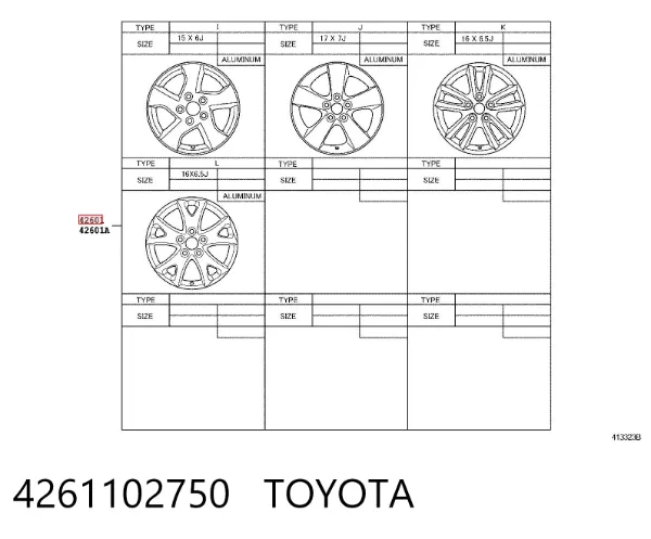 Discos de roda de aço (estampados) 4261102750 Toyota