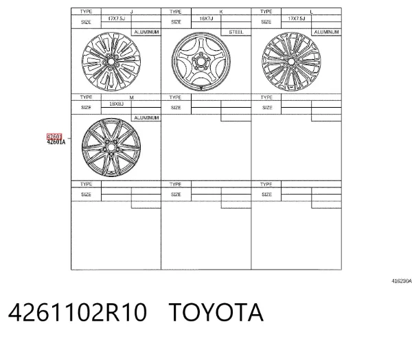 Discos de roda de aço (estampados) 4261102R10 Toyota