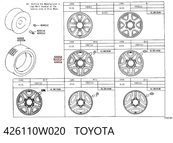  426110W020 Toyota