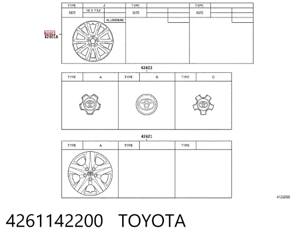 Discos de roda de aço (estampados) 4261142200 Toyota