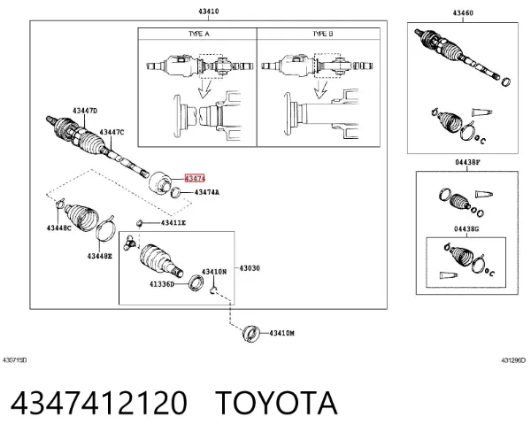  4347412120 Toyota