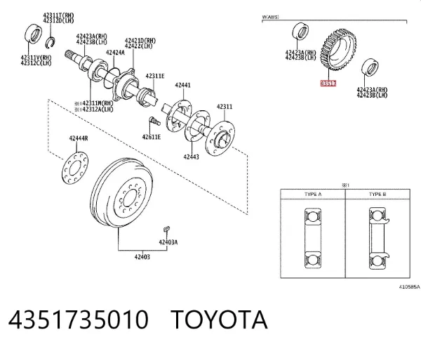 Anel de ABS 4351735010 Toyota