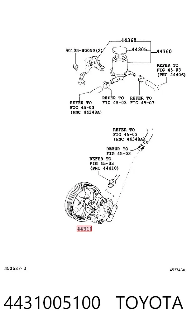 Bomba da Direção hidrâulica assistida 4431005100 Toyota