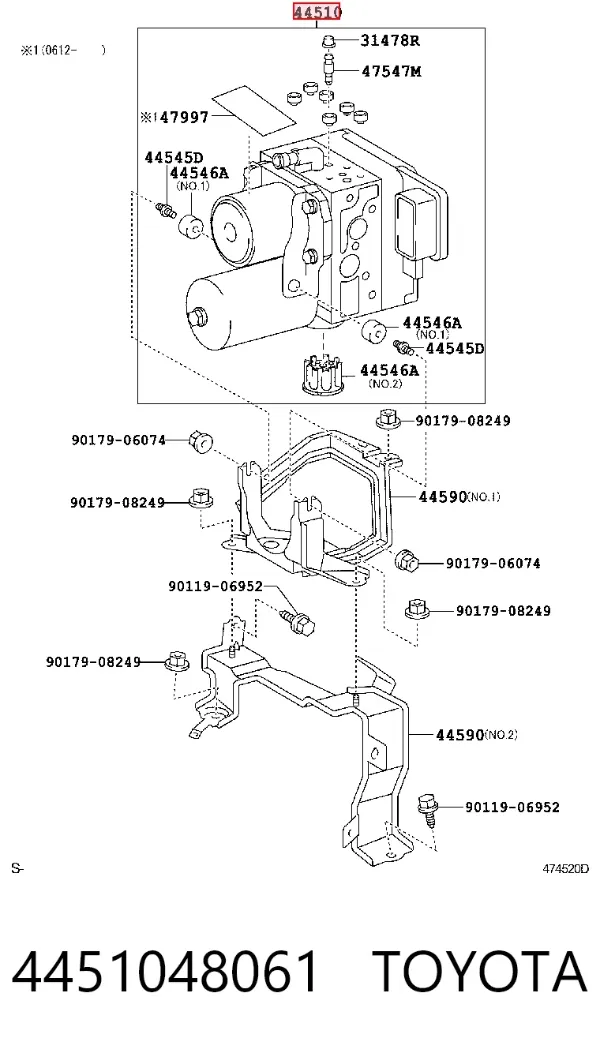 Unidade hidráulico de controlo ABS 4451048061 Toyota