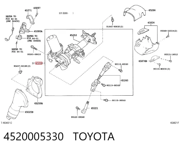 Coluna da direção Toyota Avensis II