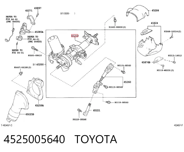 Coluna da direção Toyota Avensis II