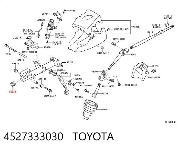 Bucha da coluna de direção 4527333030 Toyota