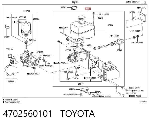 Unidade hidráulico de controlo ABS 4702560101 Toyota